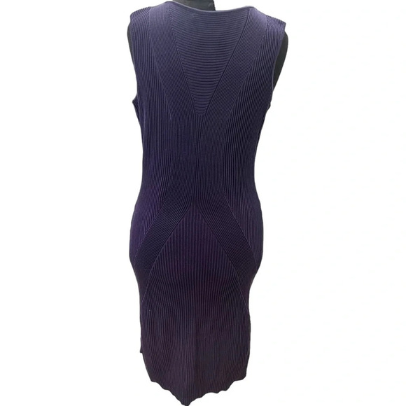 Peruvian Connection Purple Ribbed Knit Geometric Sleeveless Dress Size Medium - Picture 3 of 12